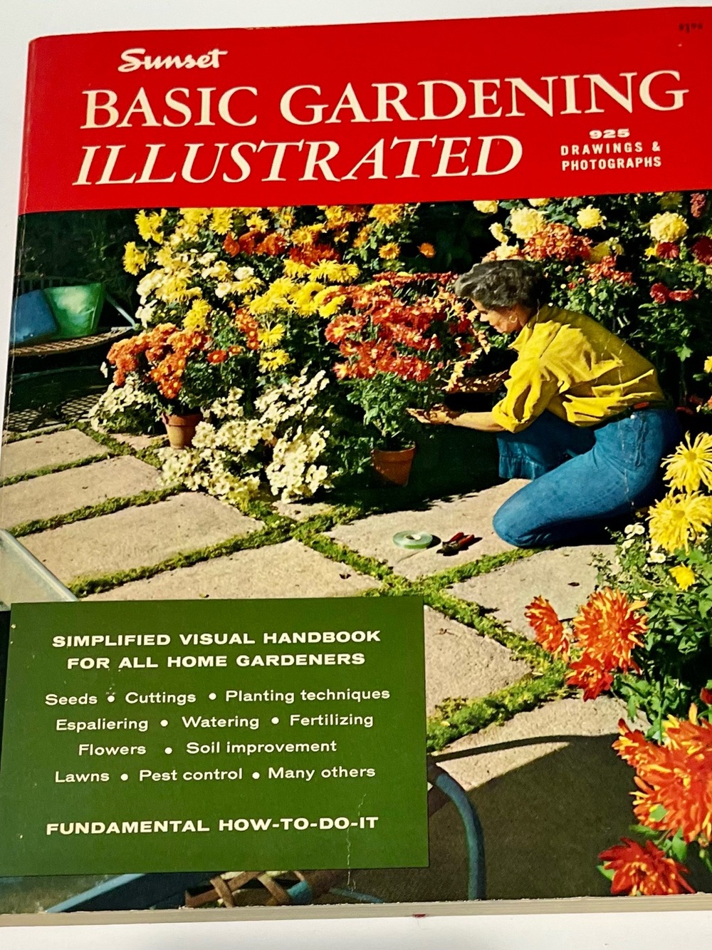 Sunset Basic Gardening Illustrated - Red Cover, Yellow & Green Artwork